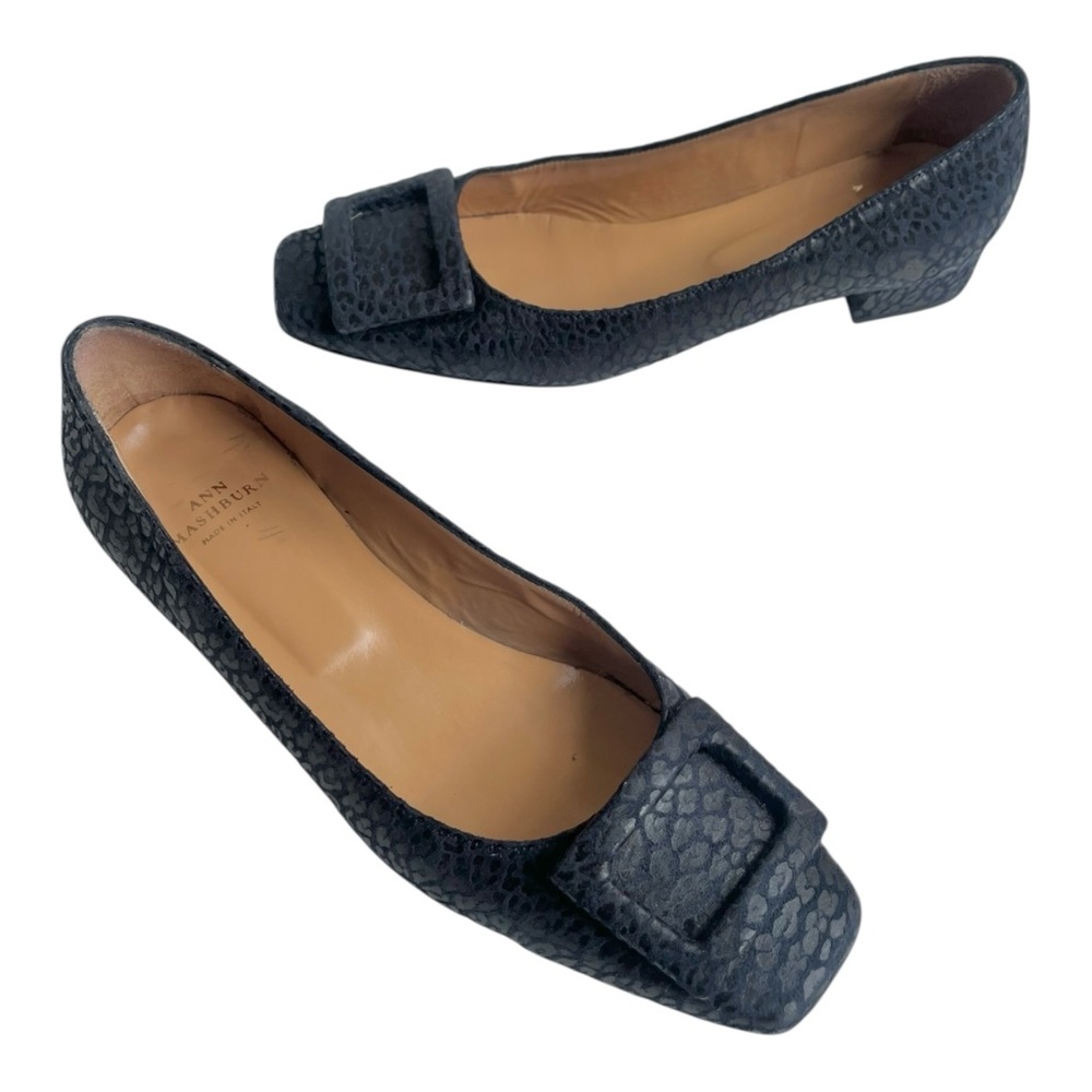 ANN MASHBURN Black Patterned Heels